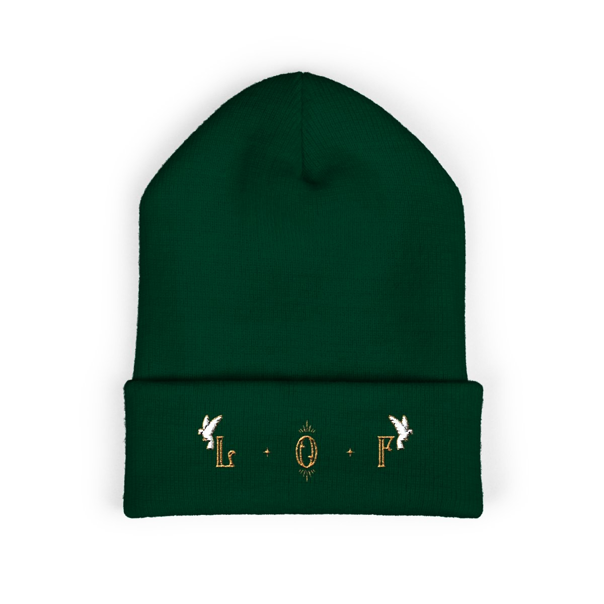 Doves From Above Embroidered Beanie
