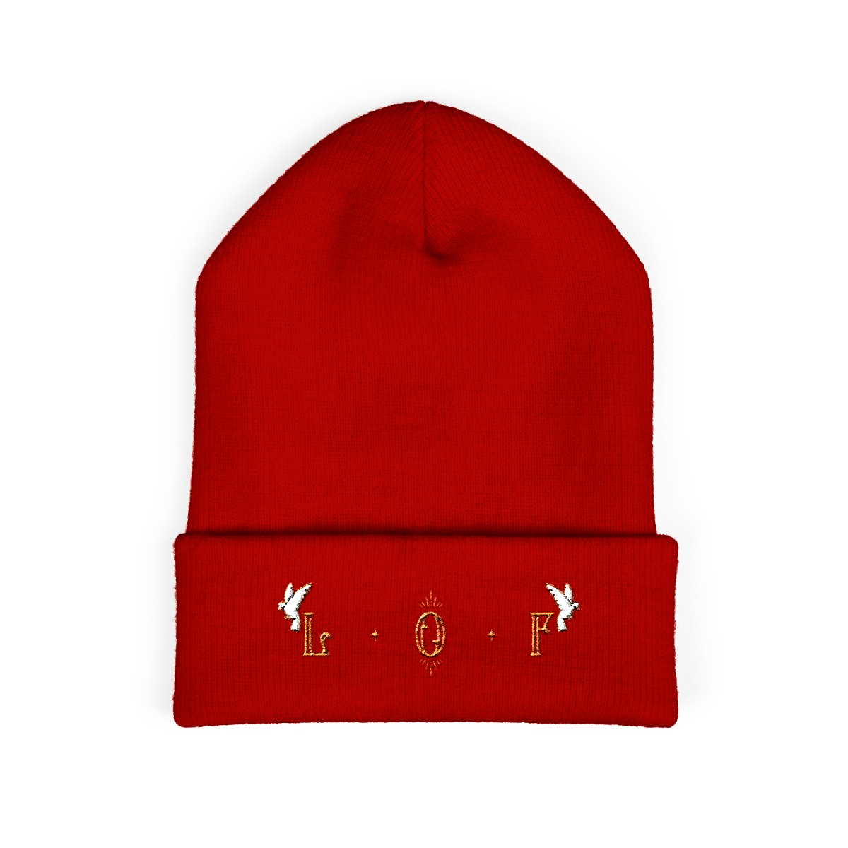Doves From Above Embroidered Beanie