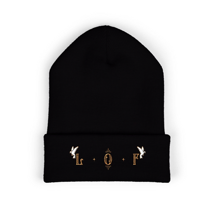 Doves From Above Embroidered Beanie