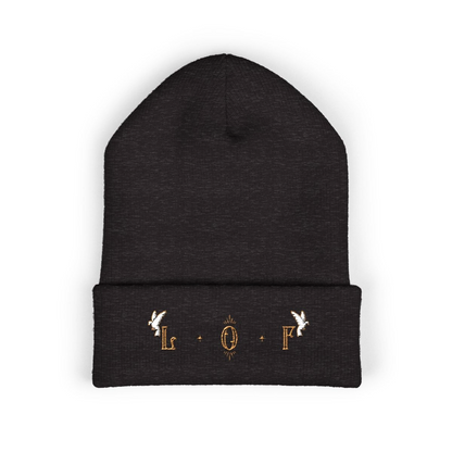 Doves From Above Embroidered Beanie