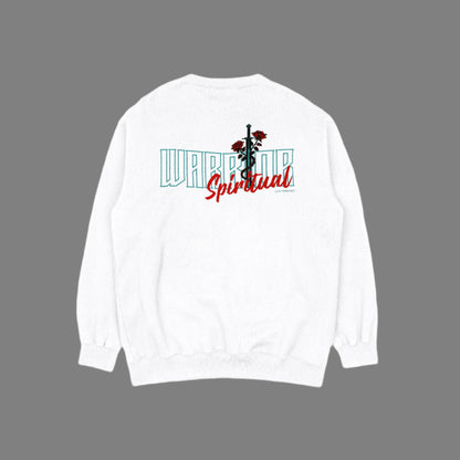 Spiritual Warrior White Crewneck